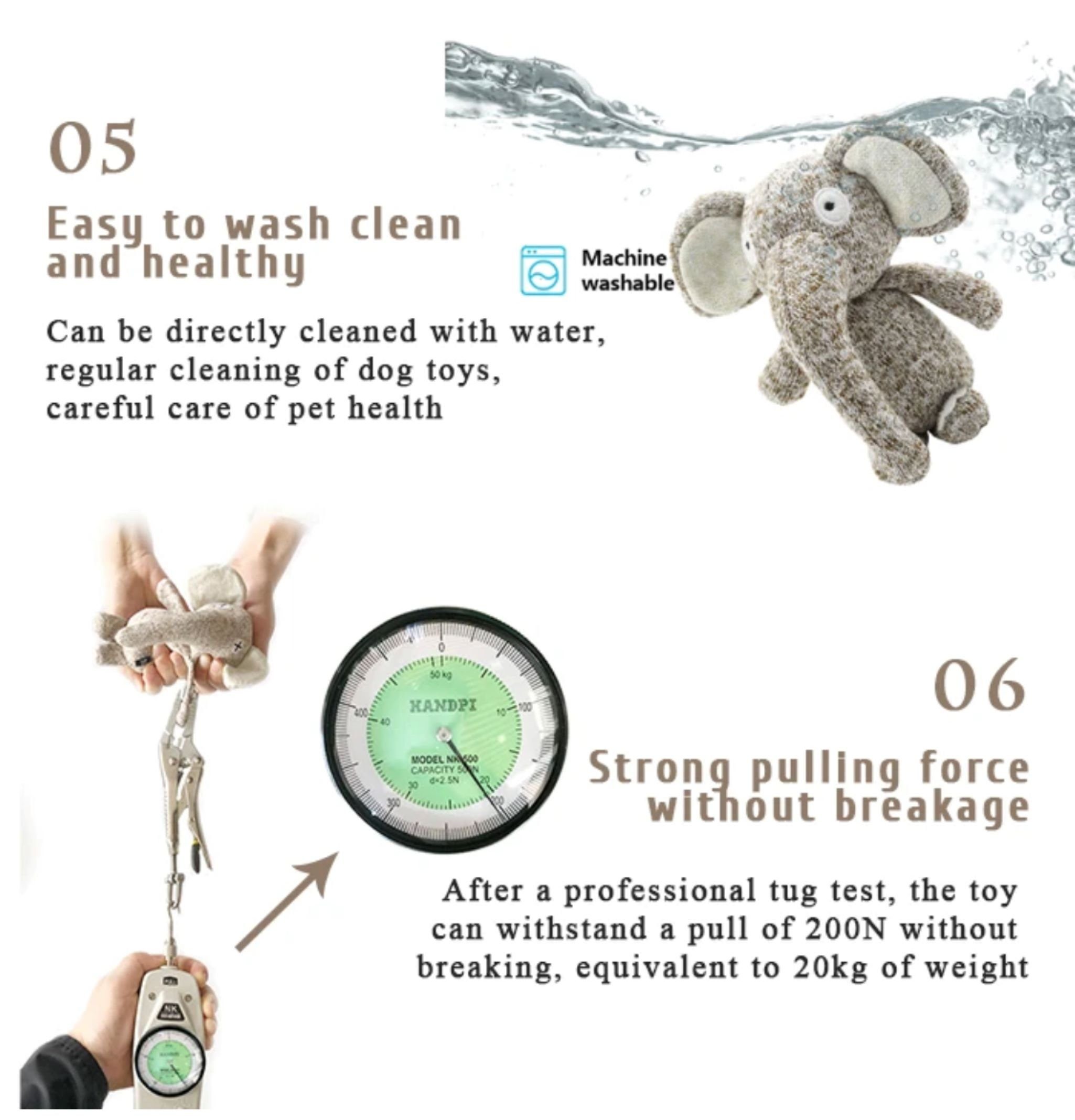 Bäll Kauspielzeug Hunde Stofftier aus robustem Oxford-Textil, reißfest, niedlich, langlebig, robust, strapazierfähig