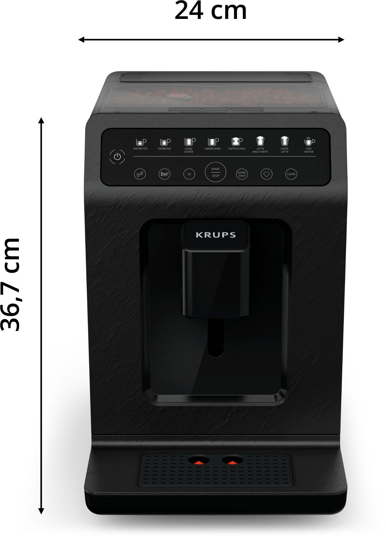 Krups Kaffeevollautomat EA897B Evidence ECOdesign, aus 62%* recyceltem Kunststoff, bis zu 90% recycelbar, inkl. Emsa Travel Mug im Wert von UVP 25,99