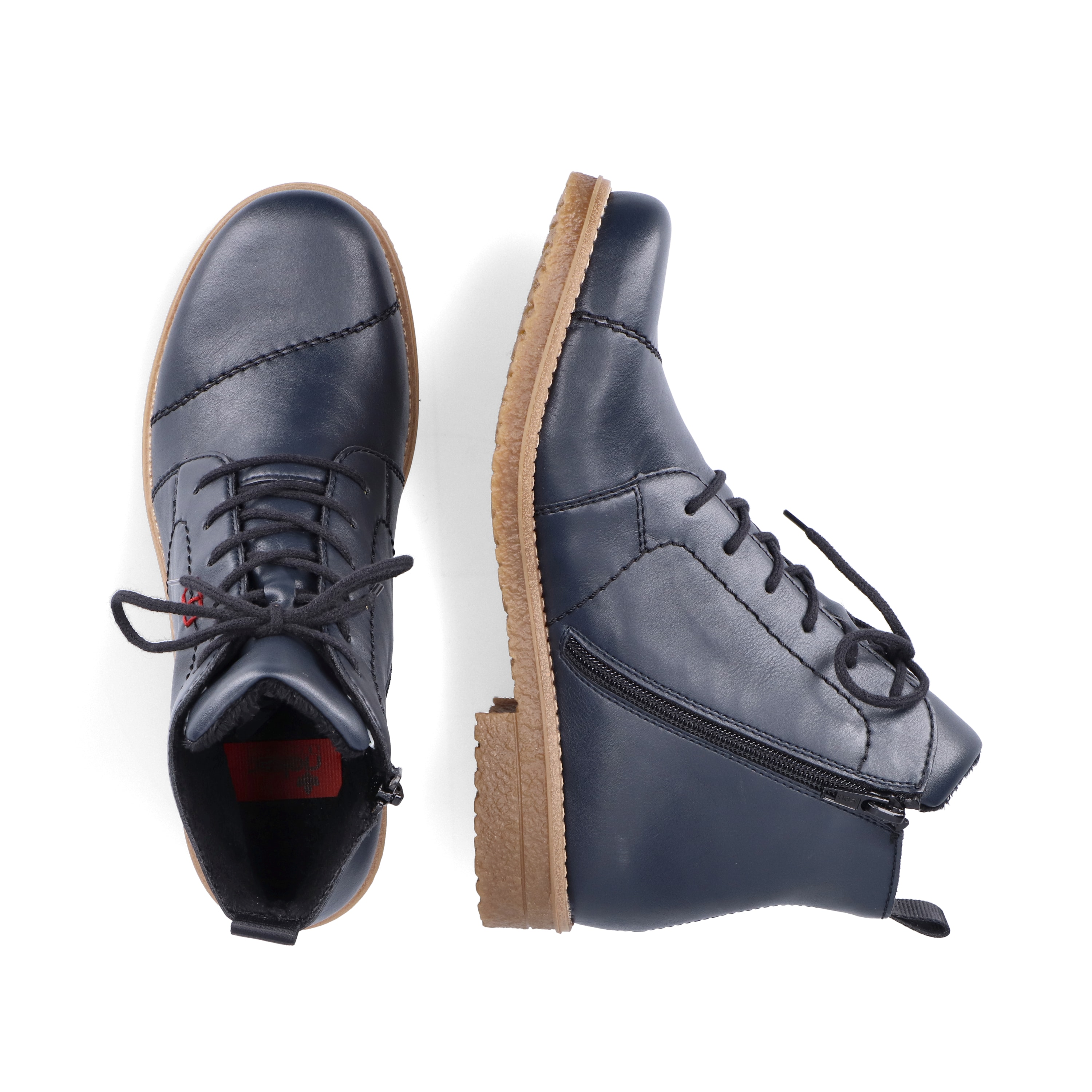 Rieker Damen Schnürstiefel marineblau