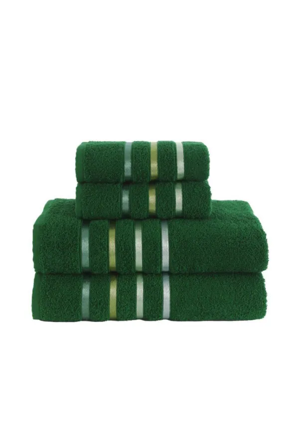 Karna Home  Bale 4-teiliges Badetuch-Set Dunkelgrün