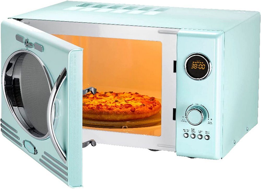 MELISSA Mikrowelle Classico Retro Design Microwelle Microwave, Mikrowelle, Grill, Kombistufe: Mikrowelle + Grill, 23,00 l, Grill, inklusive Grillrost, mit Uhr, 12 automatische Garprogramme