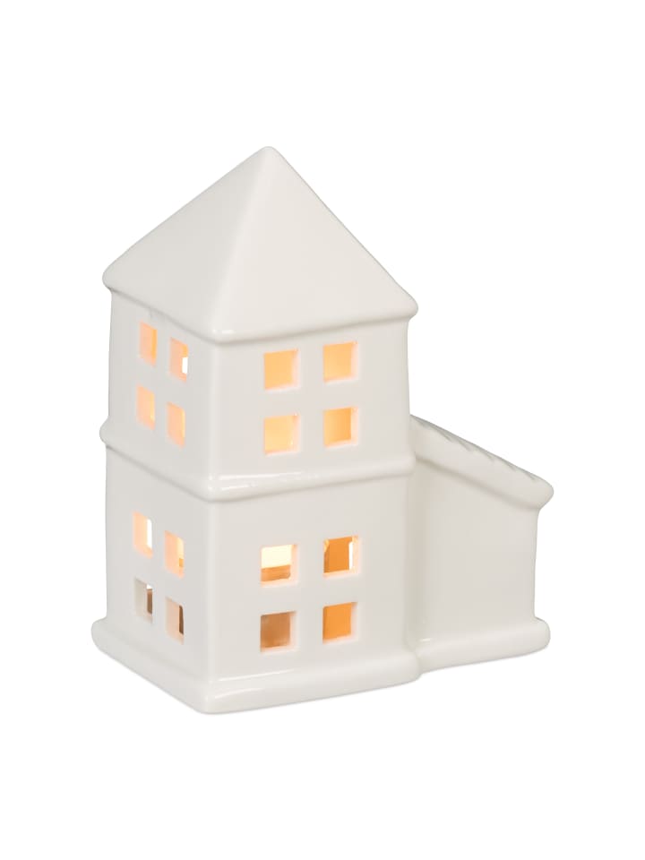 relaxdays Teelichthaus in Weiß - (B)9,5 x (H)11,5 x (T)6 cm günstig kaufen onesize