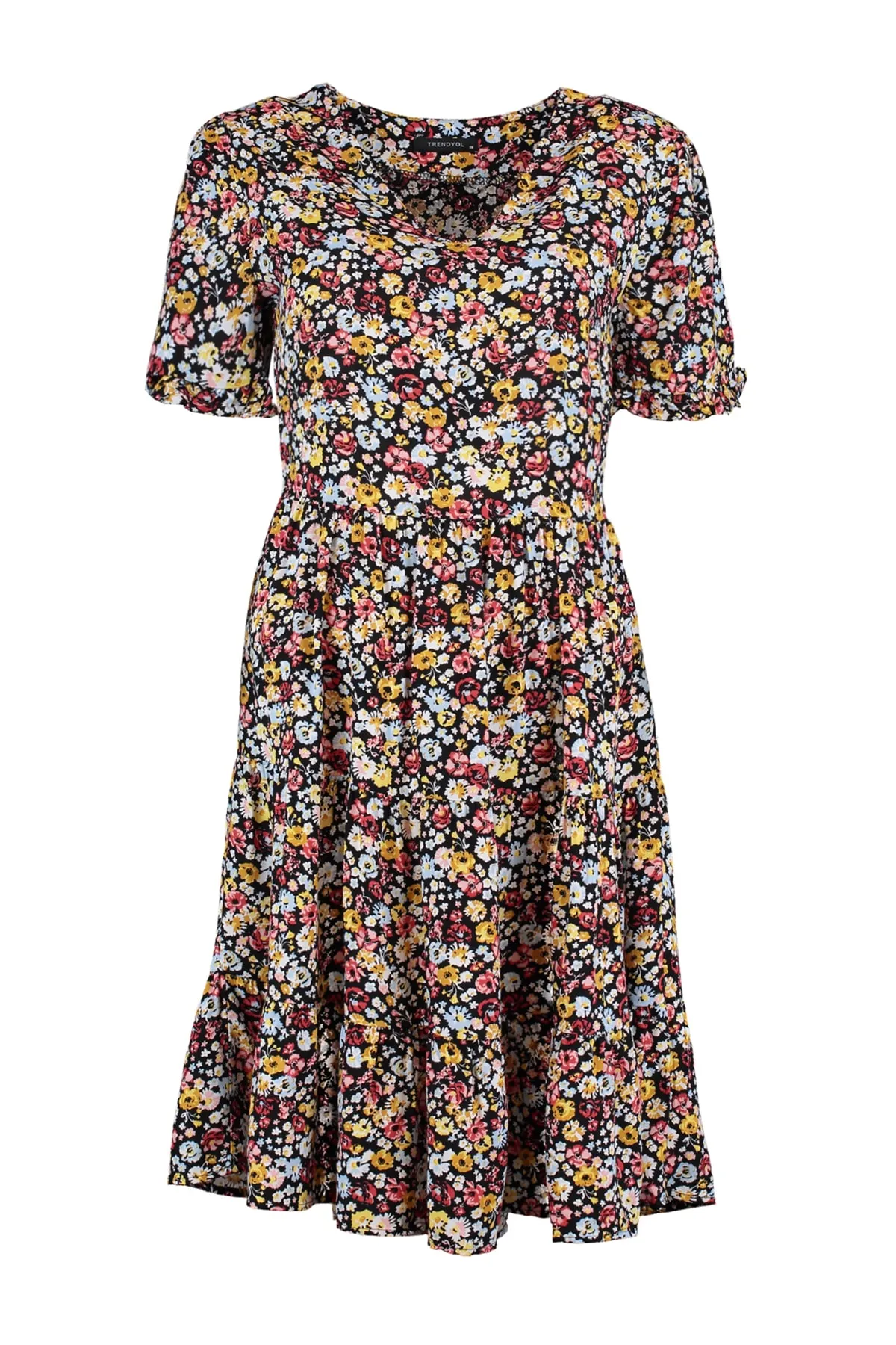 Trendyol Collection  Mehrfarbiges, gewebtes Kleid mit Blumenmuster TWOSS20EL2431