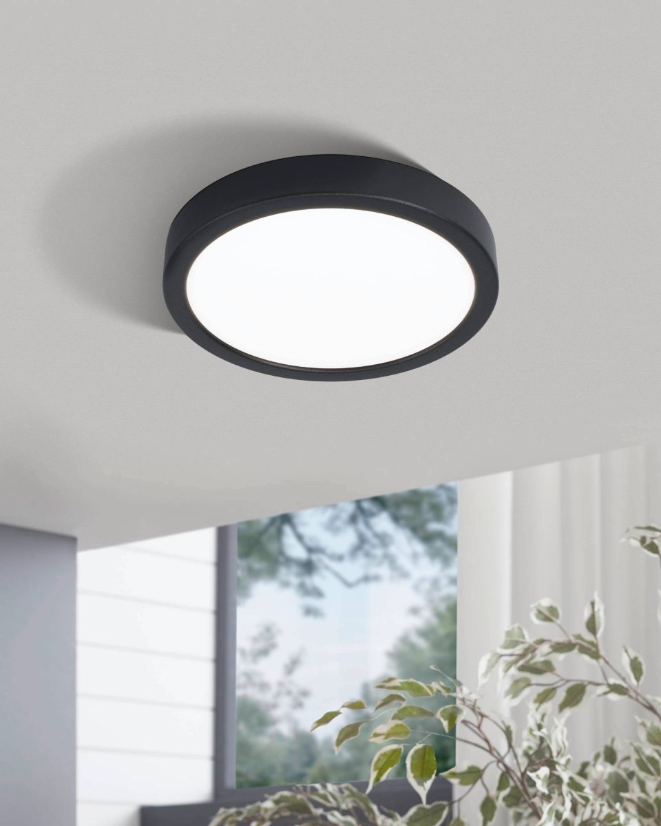 EGLO LED Deckenleuchte Fueva 5 (kaltweiß) Schwarz Ø 16 cm