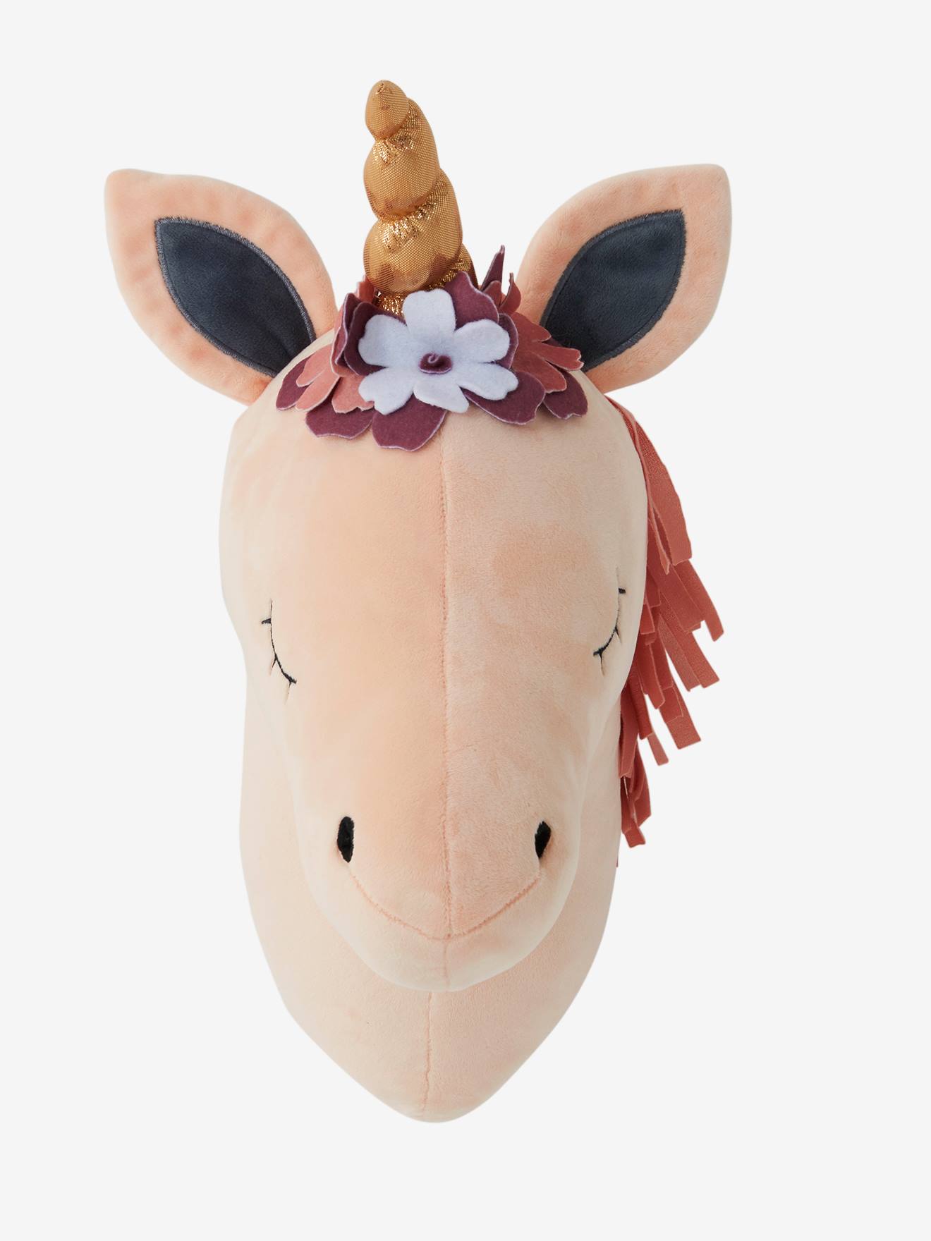 Trophée mural LICORNE rose