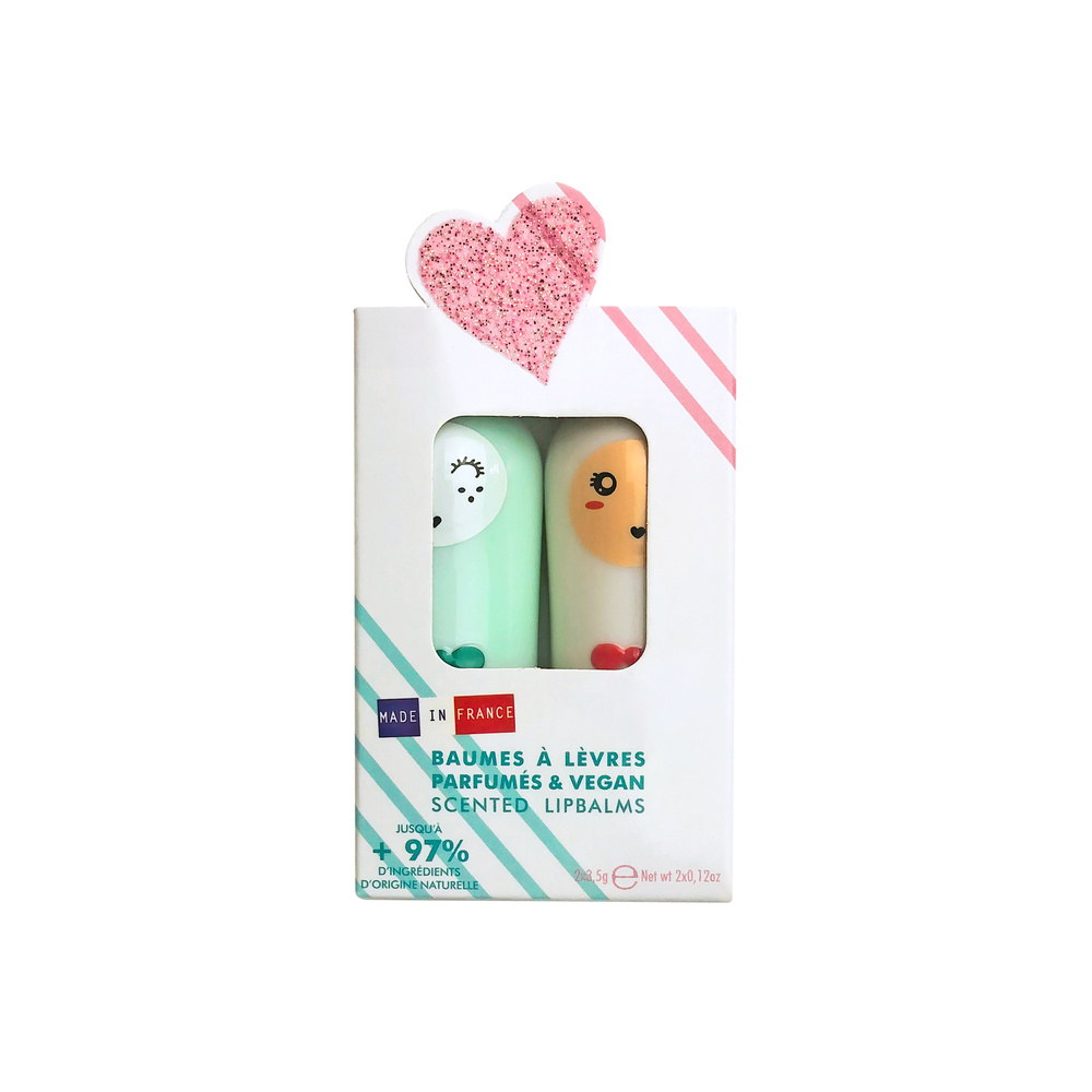 Inuwet Coffret Duo Baume Pastel Sweet Baume à lèvres pomme & Barbe à papa