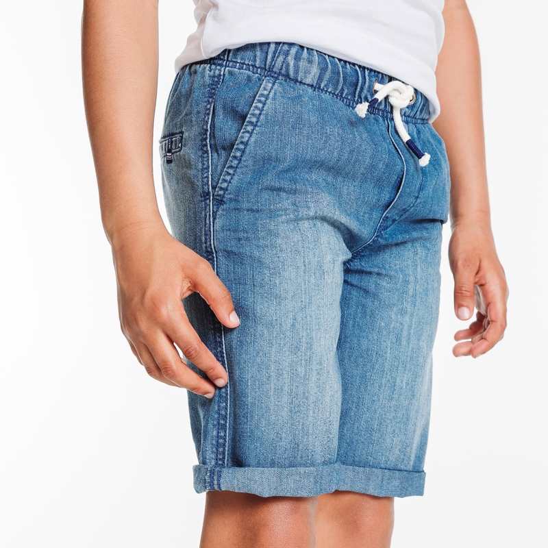 Bermuda slim en jean bleu garçon