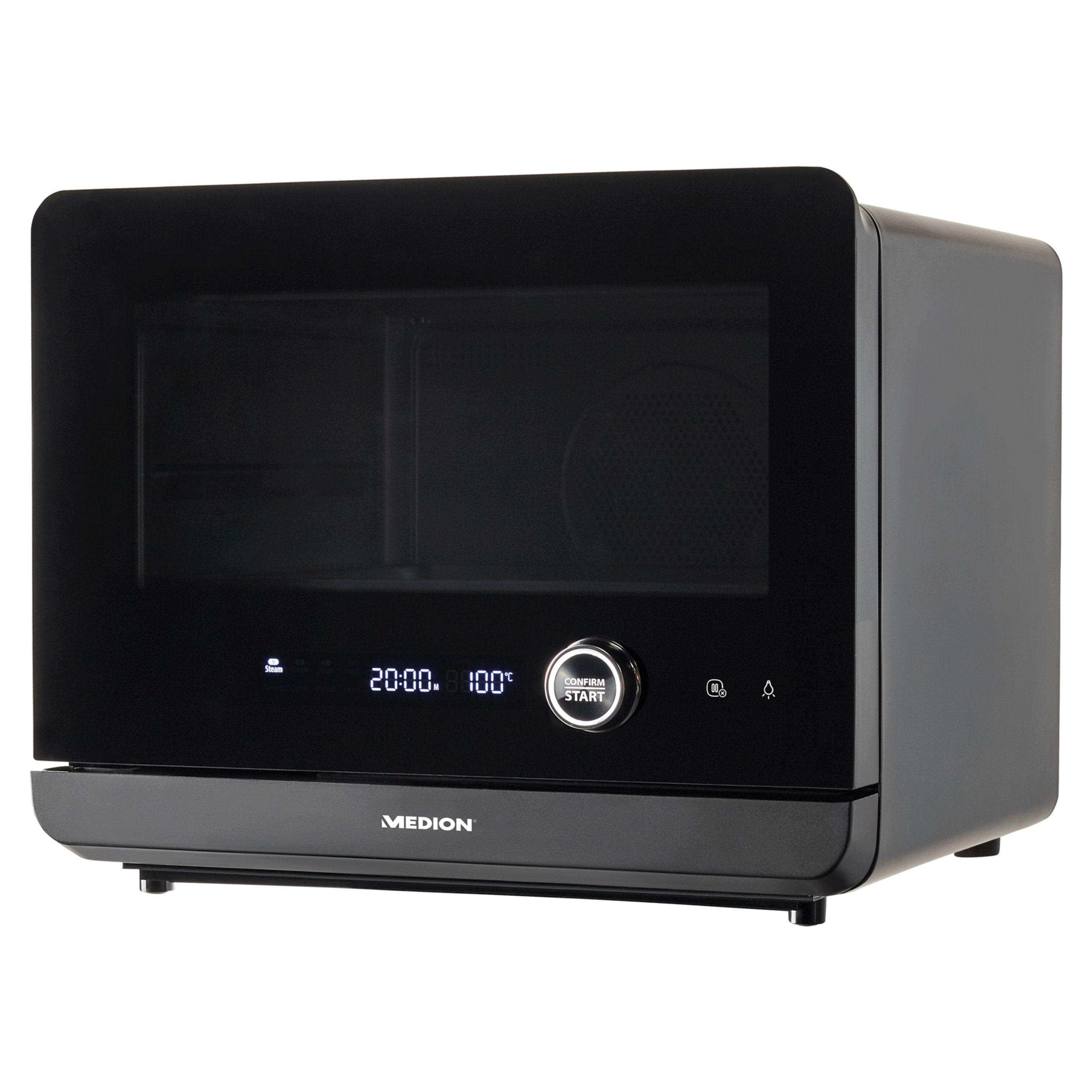 Medion® Mikrowelle Dampfgarofen Auftaufunktion LED-Display Automatikprogramme 20L, MD10450