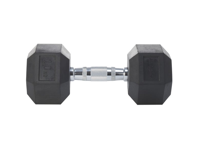CRIVIT Hexagonhantel, 10 kg, mit gusseisernem Kern