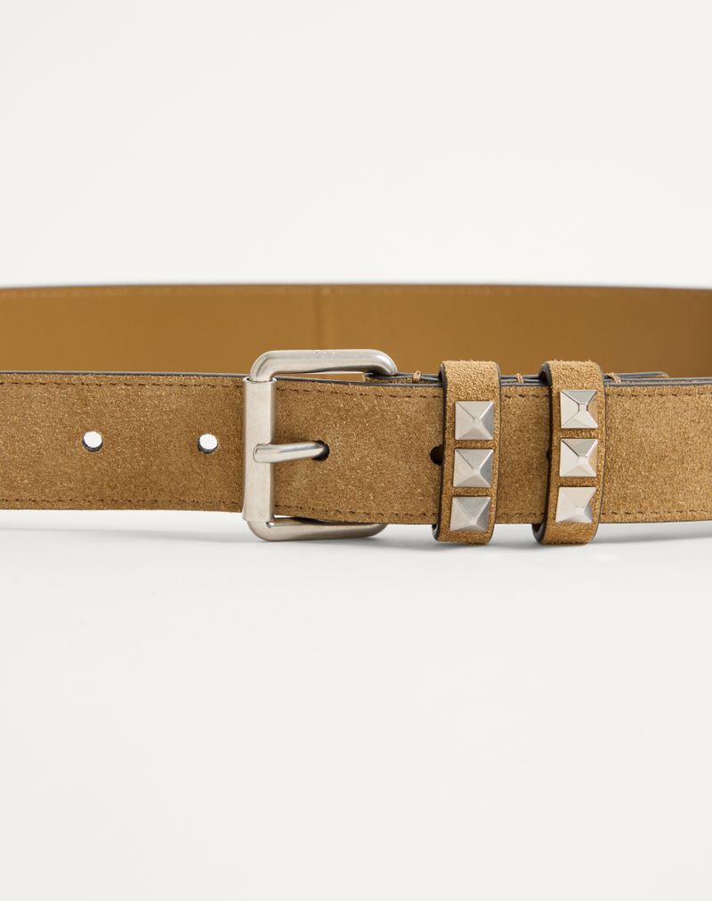 Cinto Valentino Garavani Rockstud em camurça, 30 mm