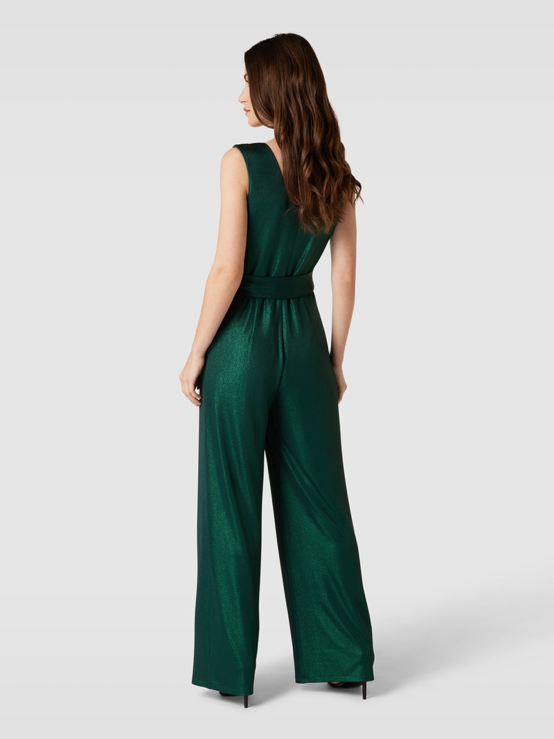 Jumpsuit mit Bindegürtel in grün