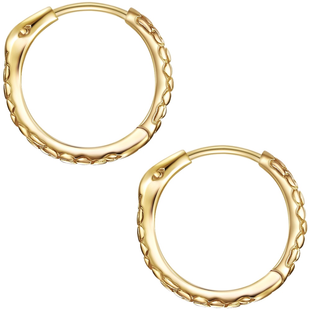 Glanzstücke München Créoles en argent Tête de serpent Argent sterling en Or jaune Boucles d'oreilles