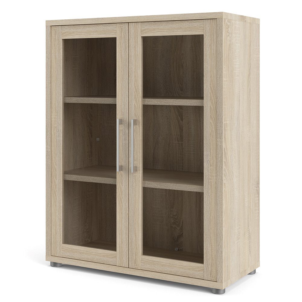 ebuy24 Aktenregal Prisme Büroregal mit 2 Glastüren Eiche Dekor, 1-tlg.