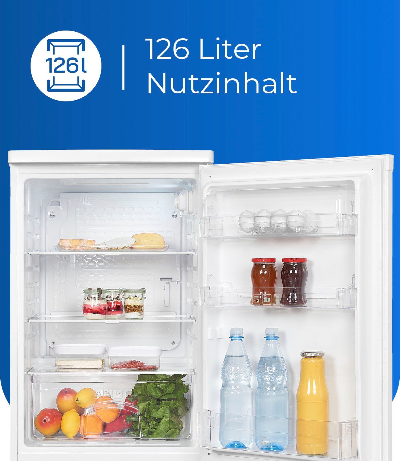 exquisit Vollraumkühlschrank KS16-V-040D, 85 cm hoch, 55 cm breit