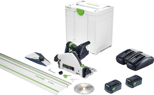 Festool 577391 TSC 55 5.0 KEBI-Plus/XL-FS akumuliatorinis įgilinamasis pjūklas, 18 voltų