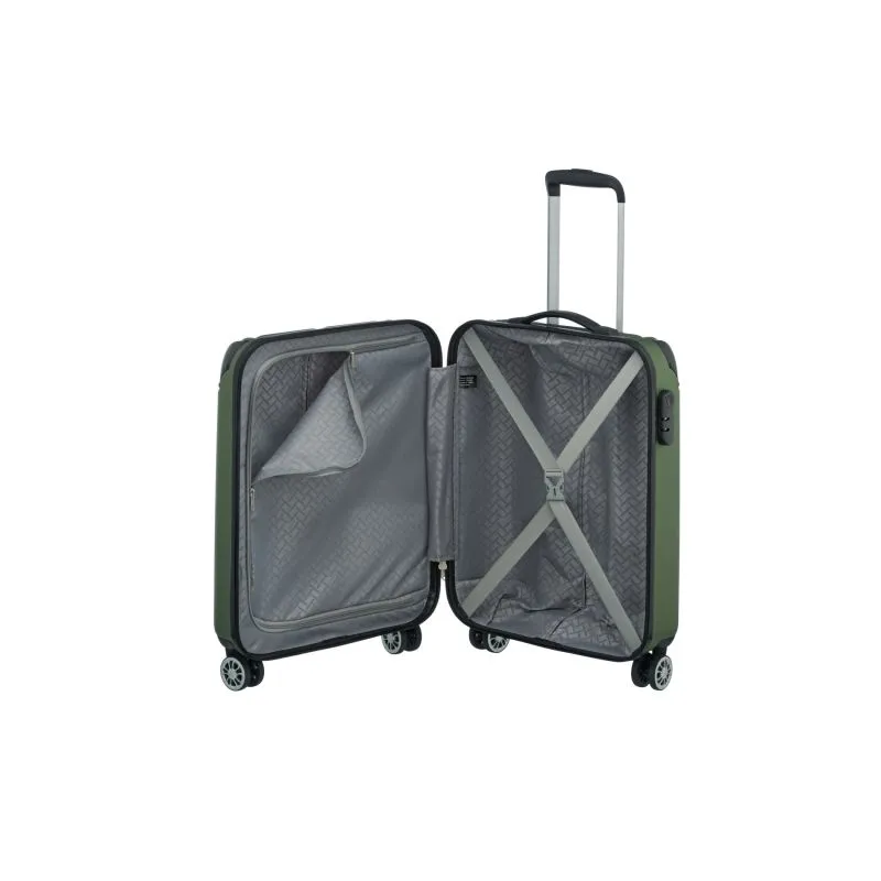 Travelite CITY Trolley S (55cm) mit 4 Rollen (erweiterbar) - Grün