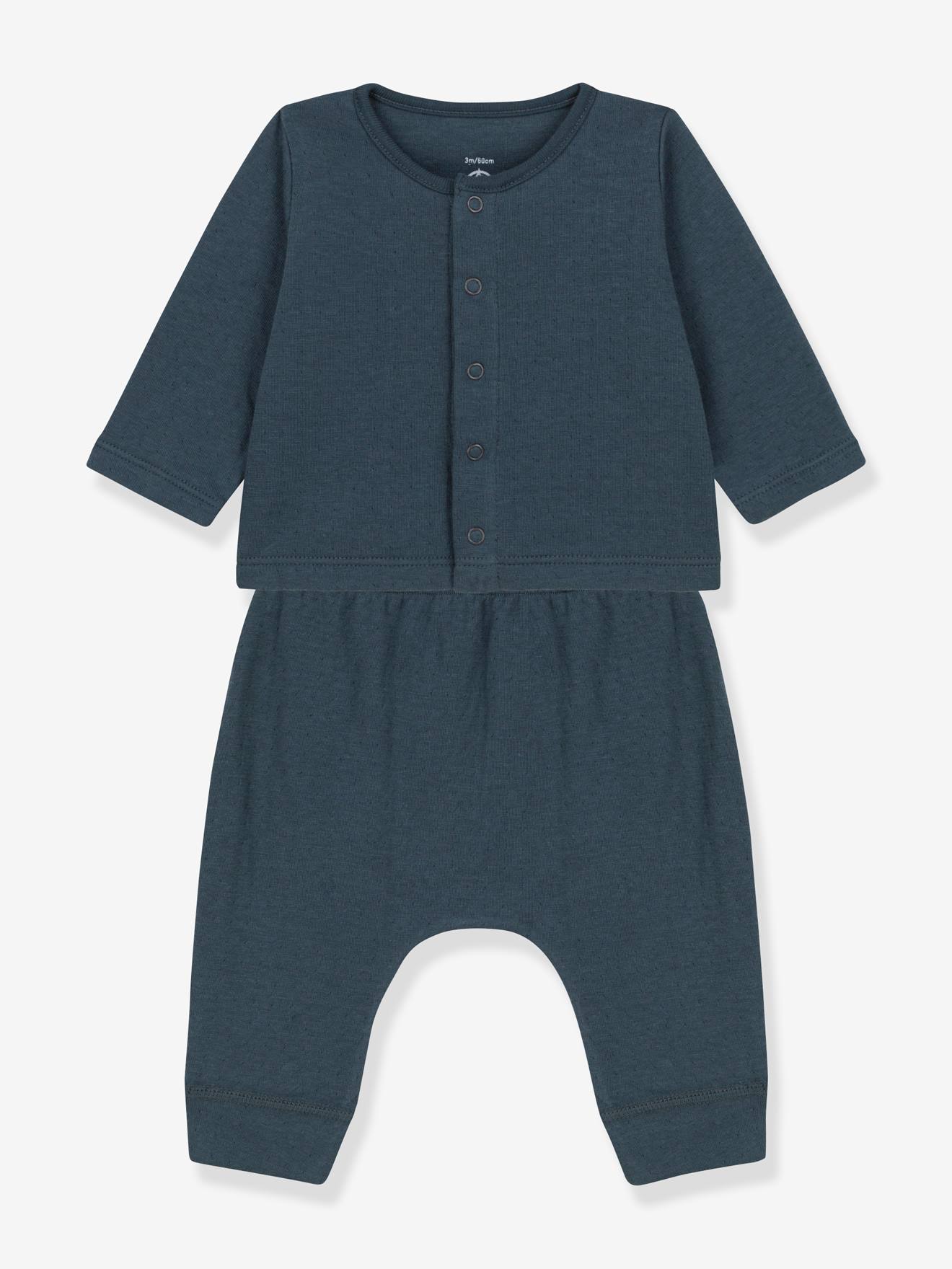Ensemble 2 pièces en coton bio PETIT BATEAU gris
