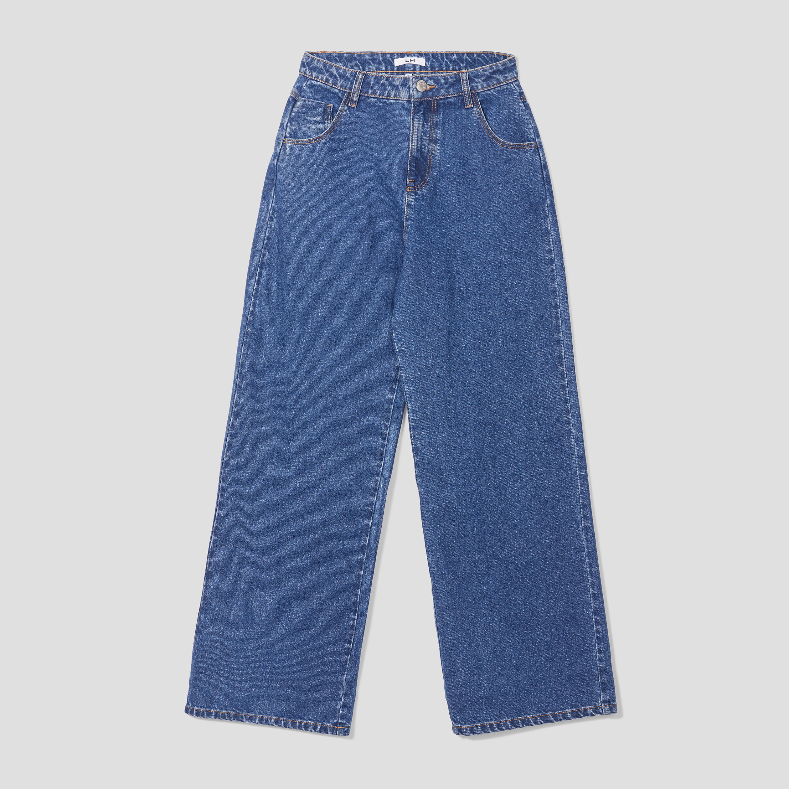 Jeans wide leg taille haute denim stone femme | La Halle