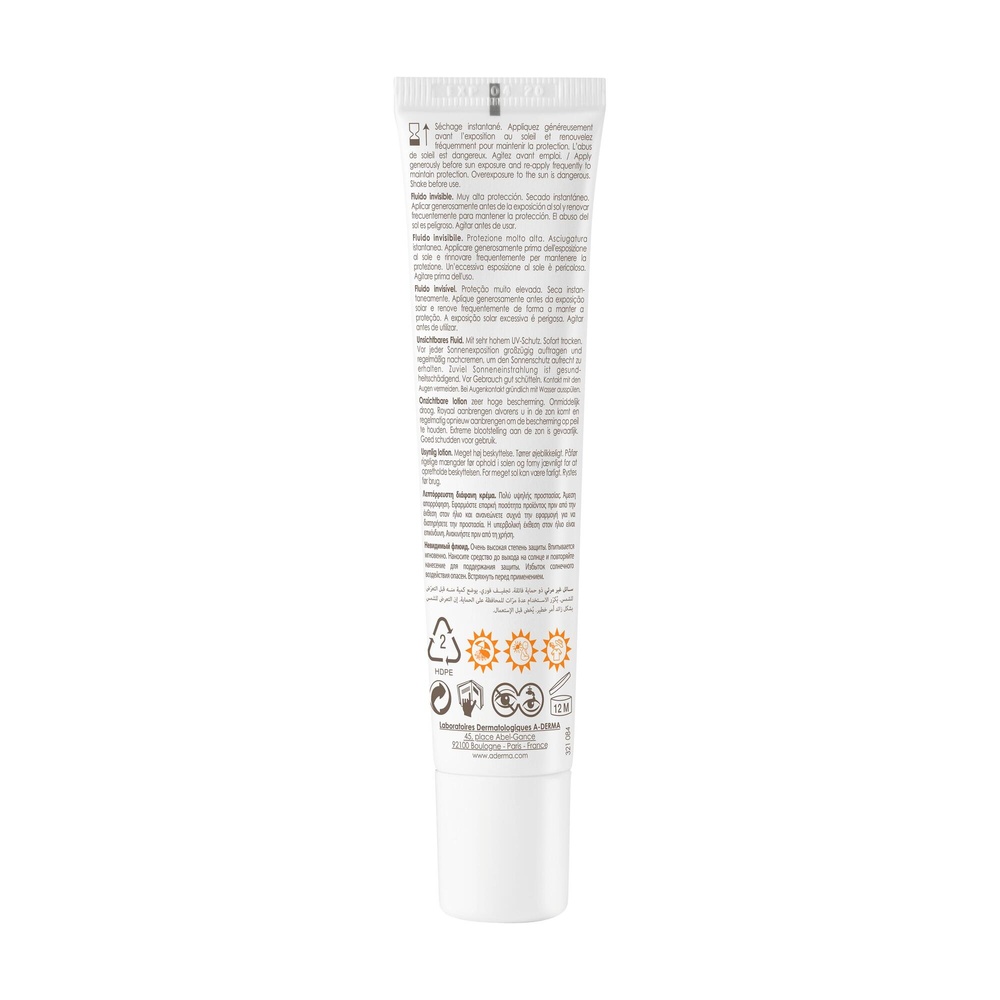 A-Derma PROTECT Fluide invisible 50+ 40ml Crème solaire