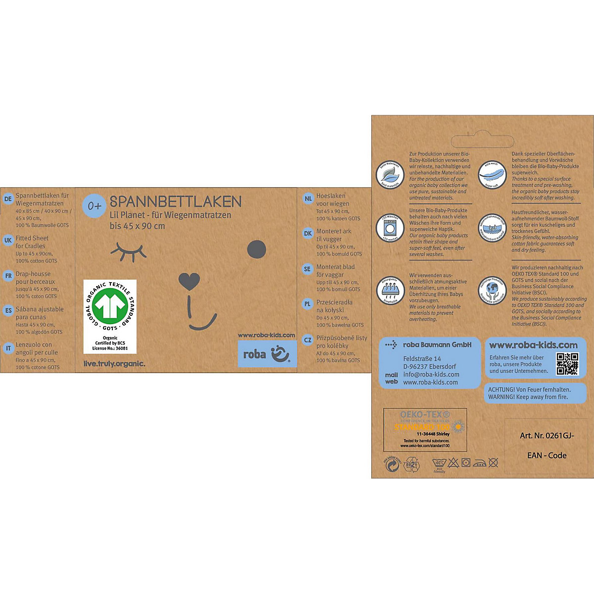 Spannbettlaken Jersey, 45x90 cm und 40x90 cm