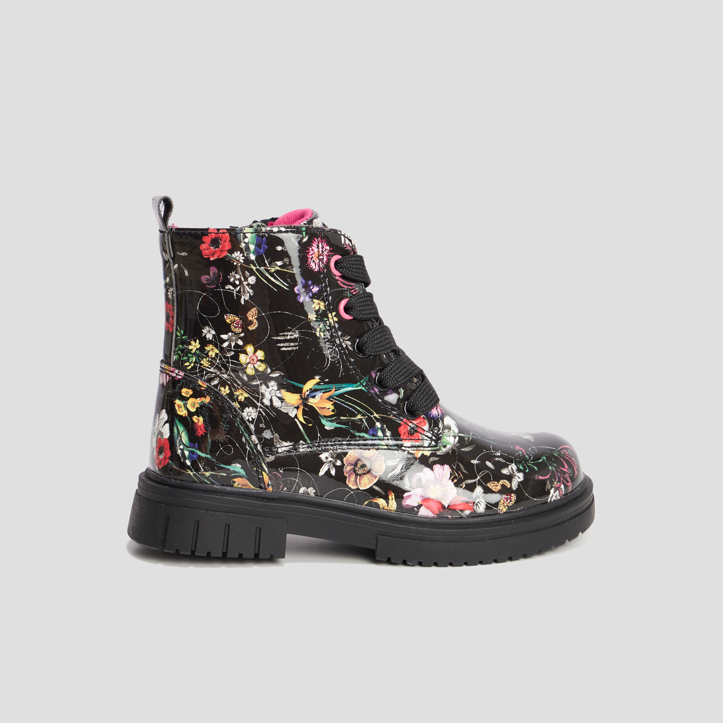 Bottines vernies crantées noir fille | La Halle