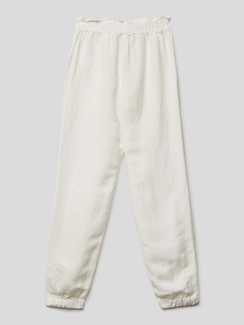 Jogpants aus Viskose-Leinen-Mix in offwhite