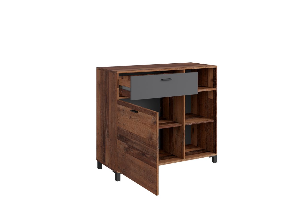 byLiving JACKSON Sideboard, Breite 98 cm, Old-Wood-Optik, anthrazit