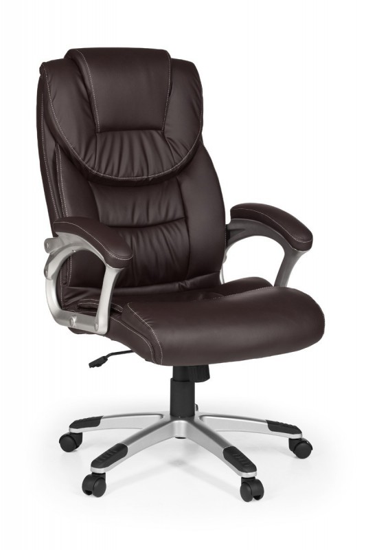 Amstyle Bürostuhl Leder Optik Braun Schreibtischstuhl Chefsessel Drehstuhl mit XXL Polsterung