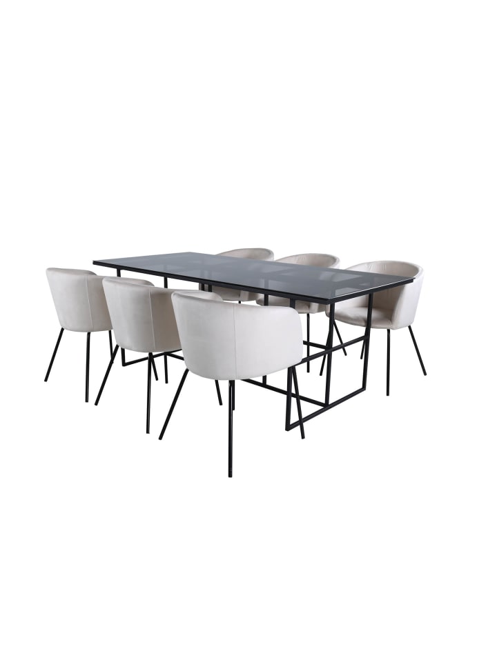 ebuy24 Essgruppe Leif (7-teilig) Grau 90 x 200 cm günstig kaufen onesize