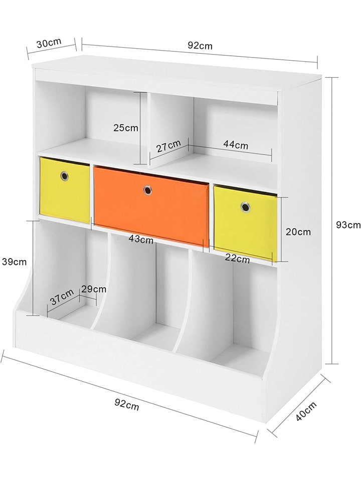 SoBuy Bücherregal in Weiß - (B)92 x (H)93 x (T)40cm günstig kaufen onesize
