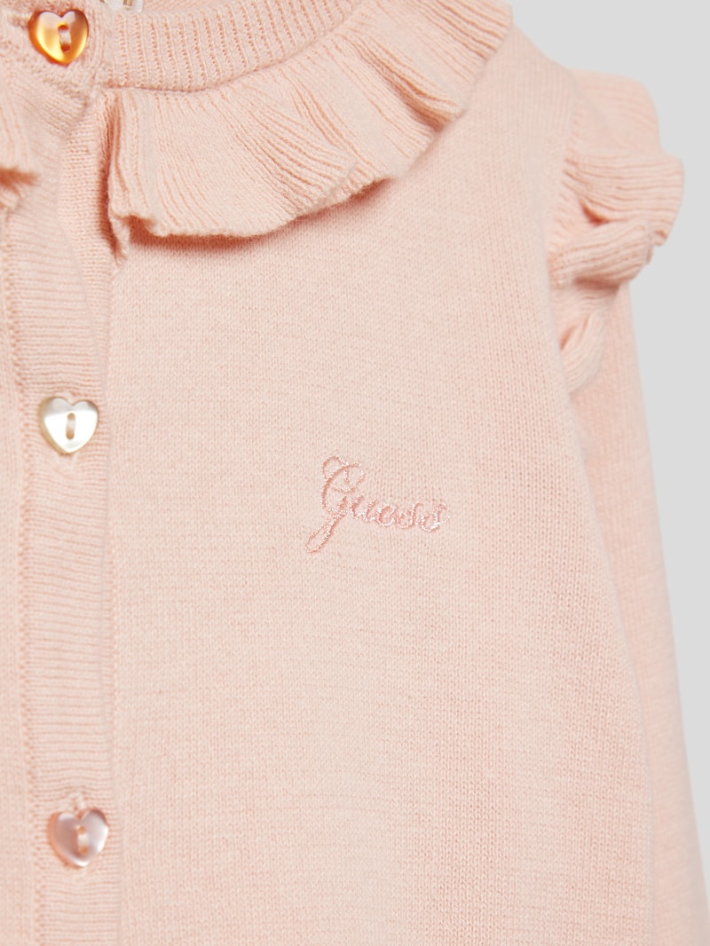 Cardigan mit Label-Stitching in hellrosa