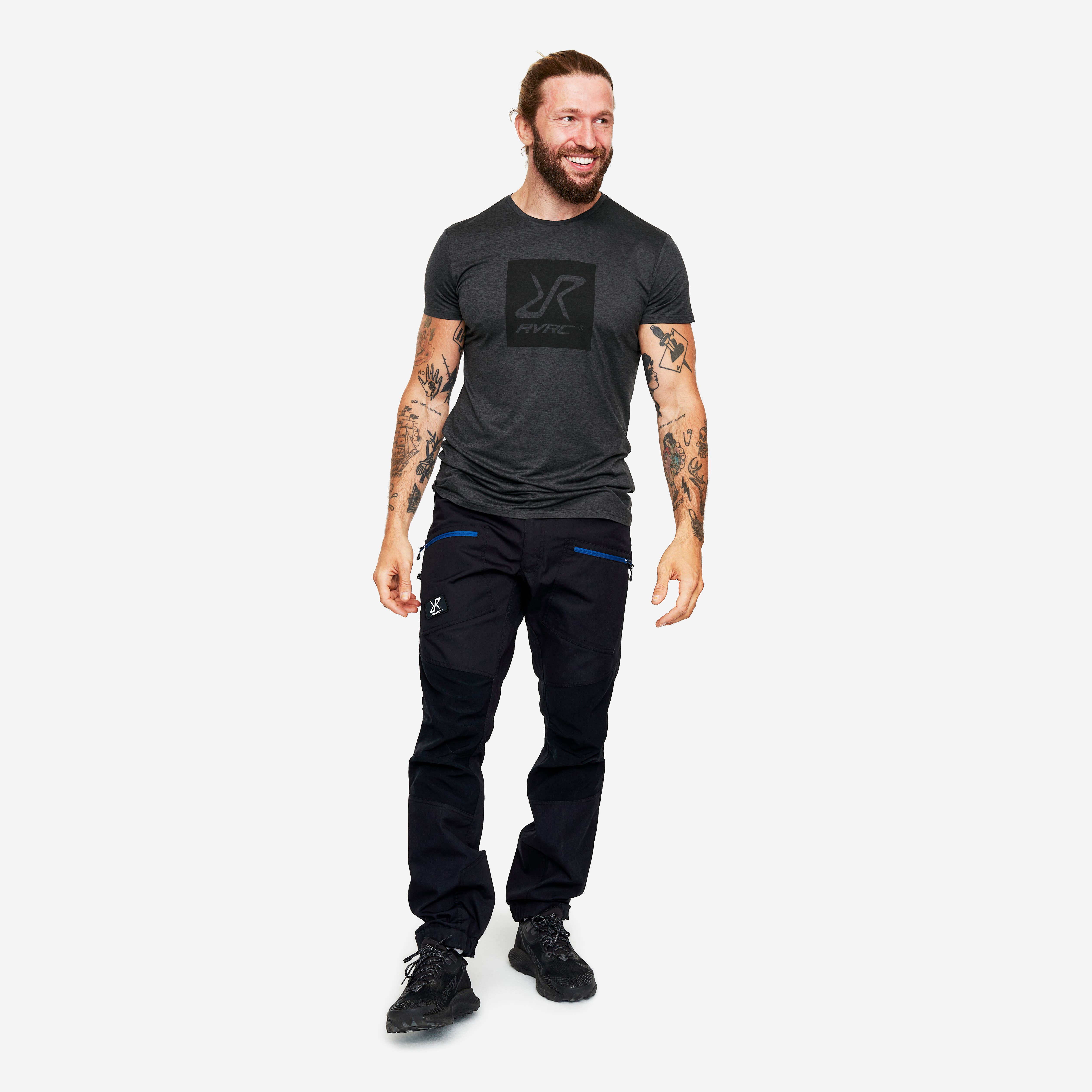 Vagabond Logo Tee Homme Black Melange