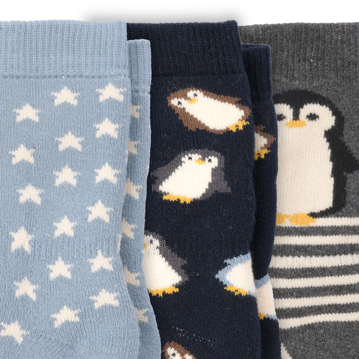3 Paar Baby Socken mit Pinguinen