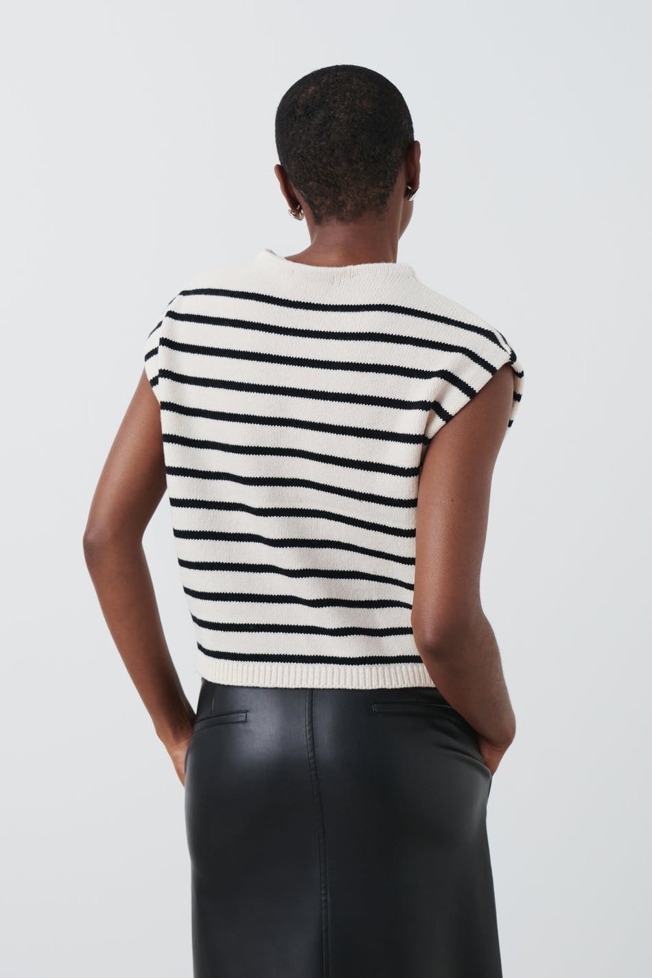 Funnel neck knit top