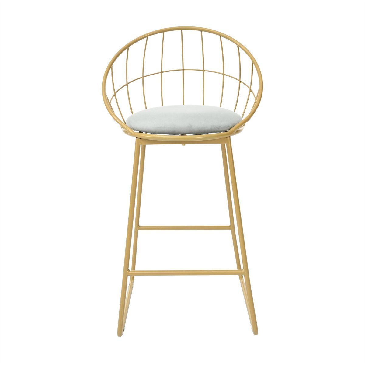 XDeer Bartisch Bartisch-Set,Barhocker mit Rückenlehne,Moderner Barstuhl-Set, Grau Samtpolsterung und Gestell aus goldfarbenem Eisen