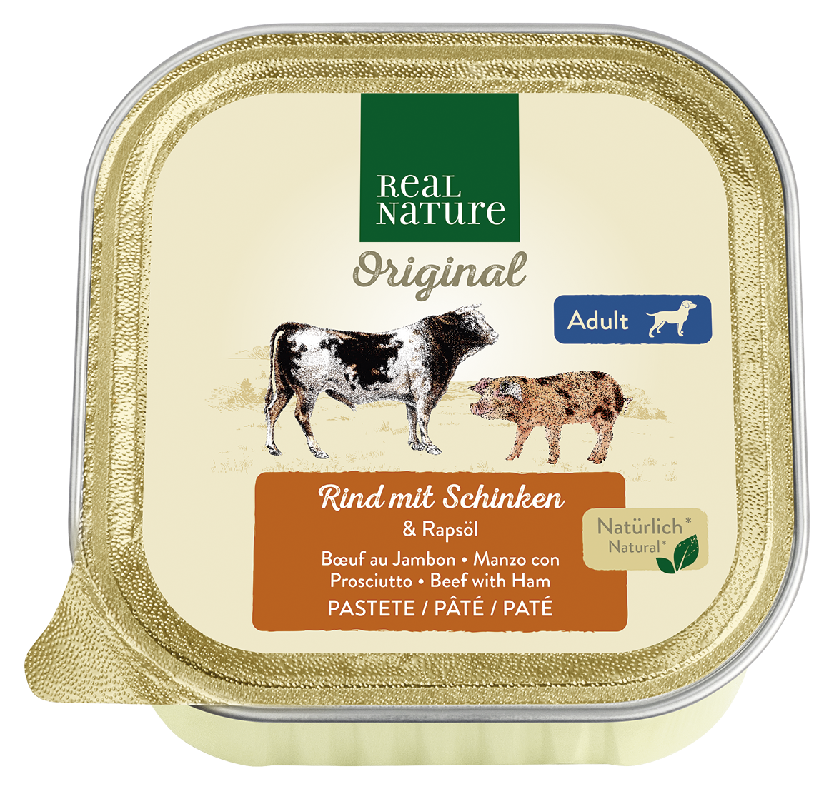 REAL NATURE Hundenassfutter REAL NATURE Adult 17x100g Rind & Schinken