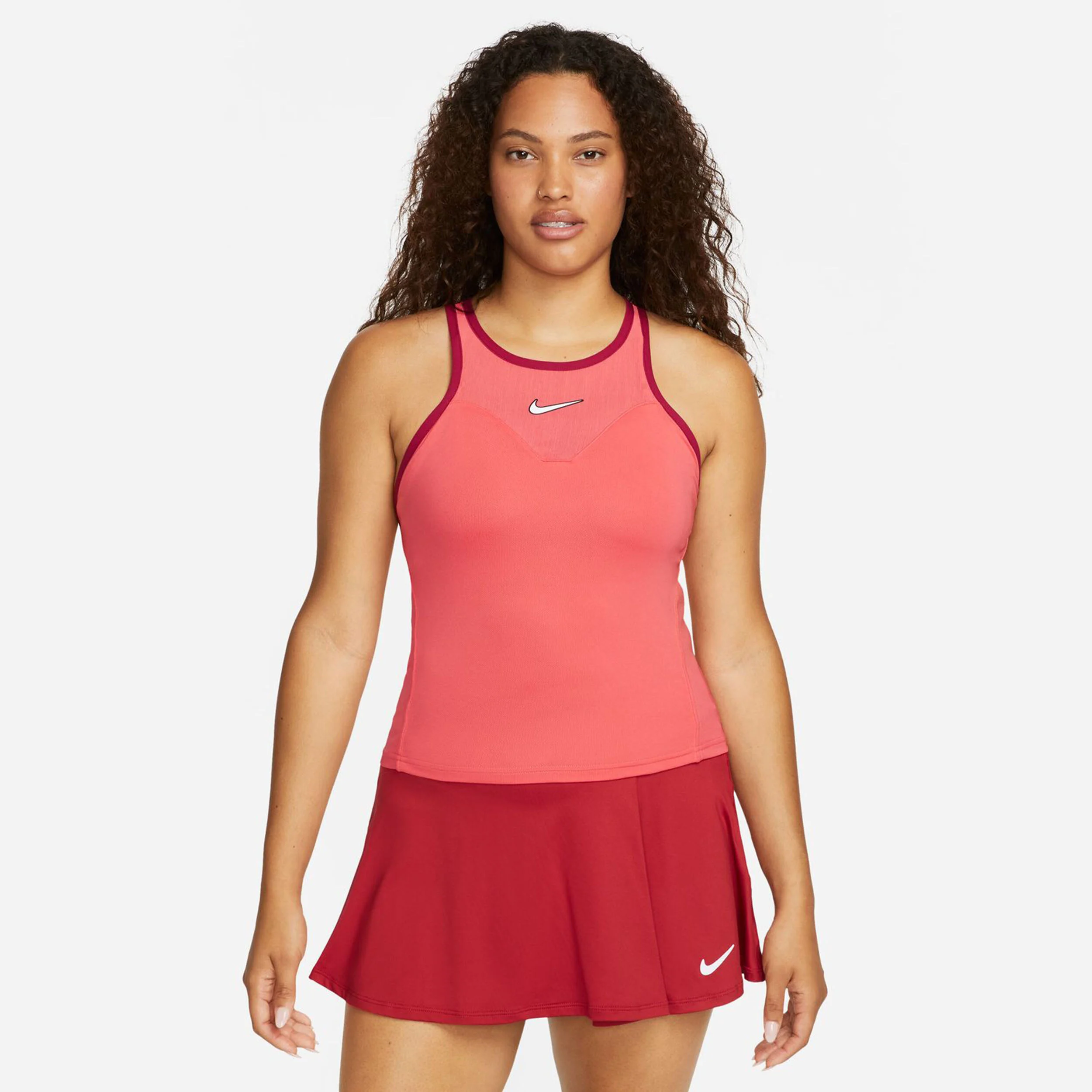 Dri-Fit Court Slam Solid Tank-Top Damen - Koralle, Dunkelrot