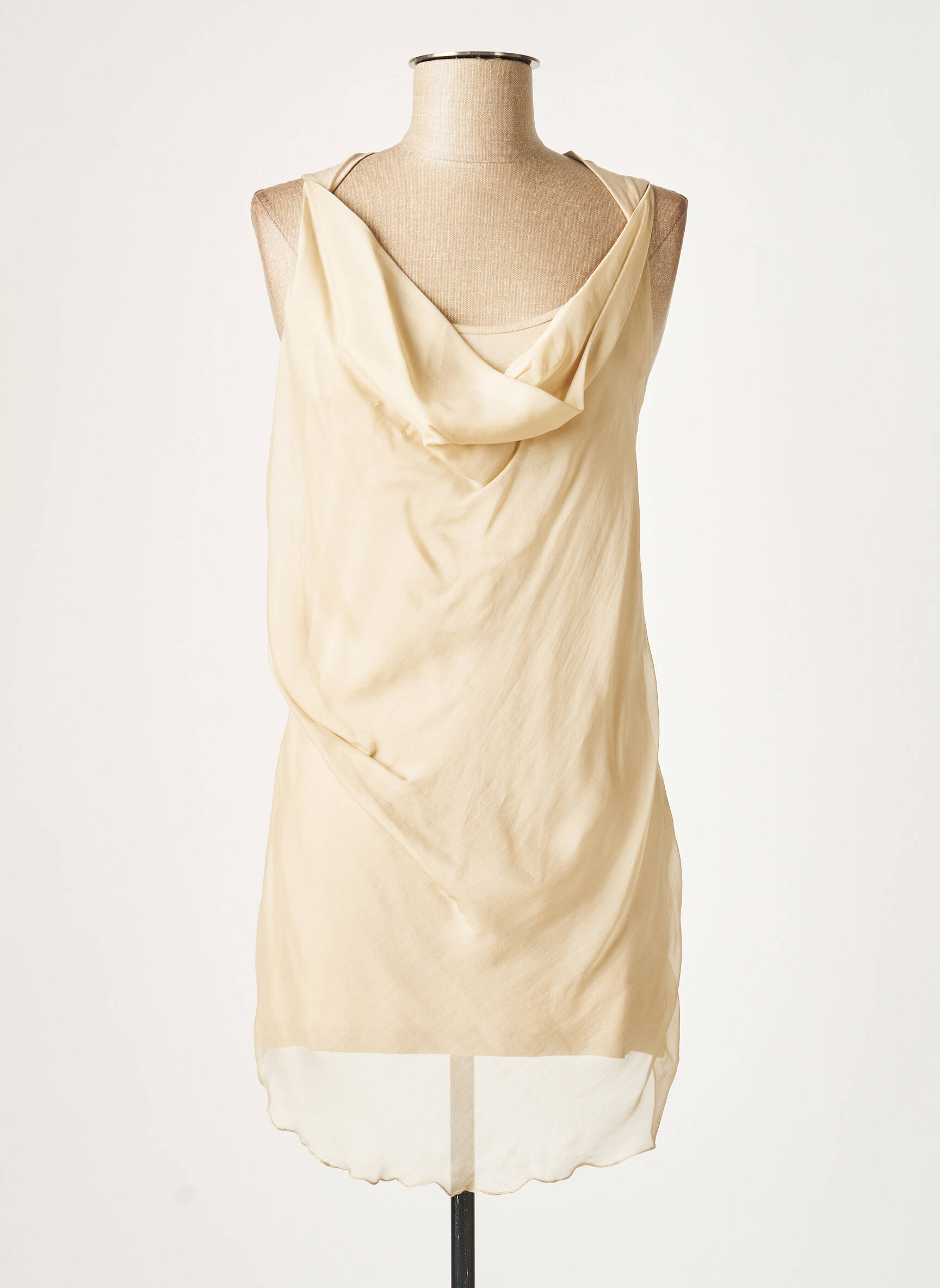 Lauren Vidal Tuniquesansmanche Femme couleur beige