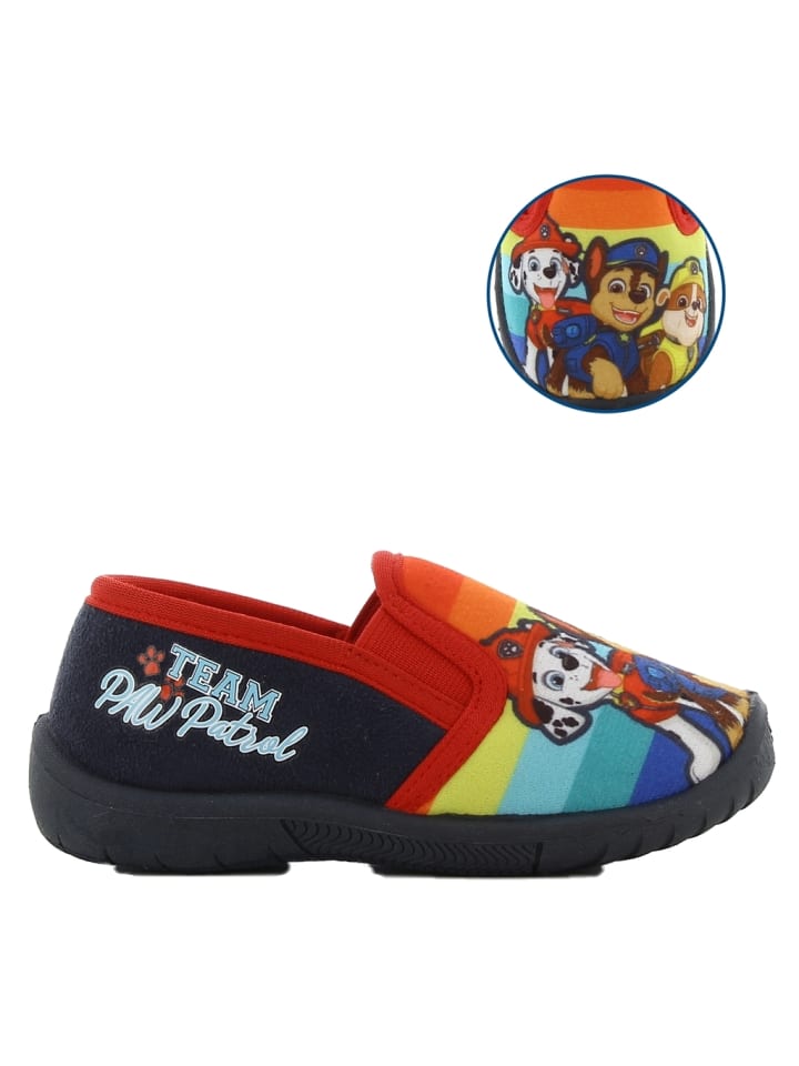 Paw Patrol Hausschuhe mit Paw Patrol Chase und Marshall Motiv, in Regenbogenfarben günstig kaufen