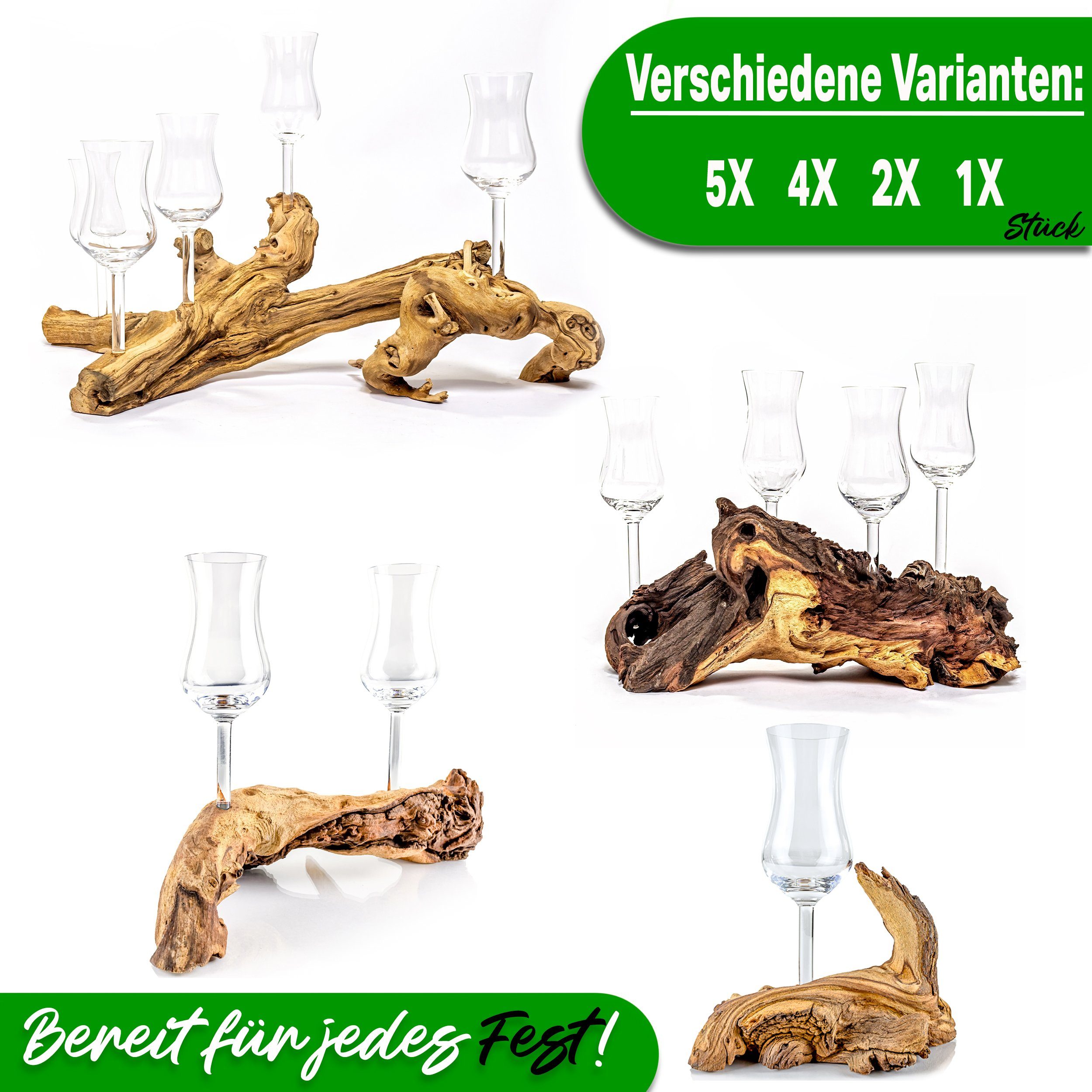 Deggelbam Schnapsglas Grappawurzel - Edles Unikat mit Grappaglas, Geschenk zum Geburtstag, Vatertag, Muttertag, Weihnachten