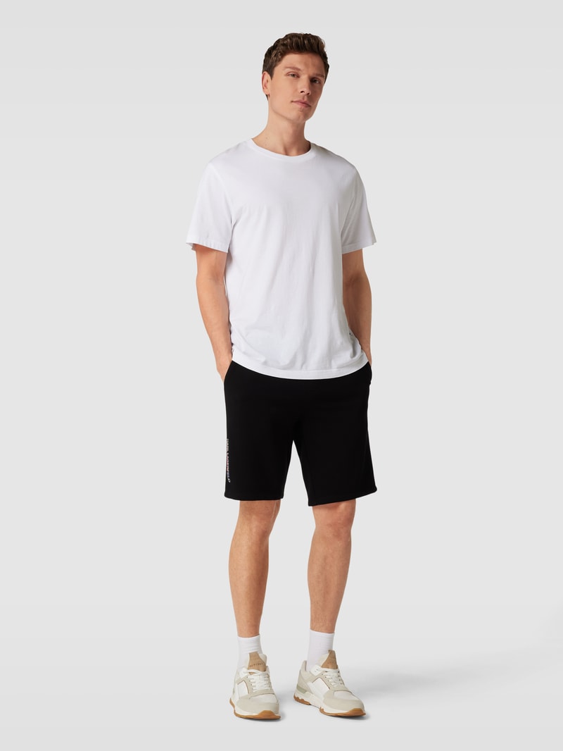 Sweatshorts mit Label-Detail in schwarz