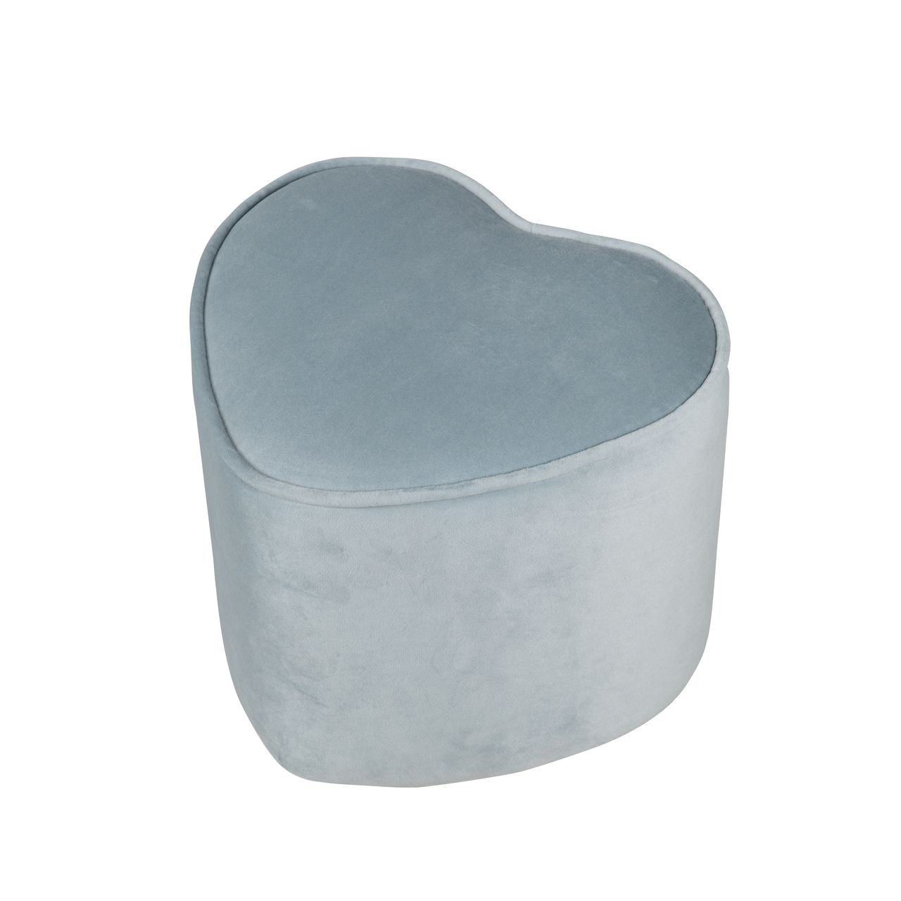 Roba Kinderhocker in Herzform „Lil Sofa“, bequemer Hocker, mit Samtstoff in Sky/Hellblau, Pouf