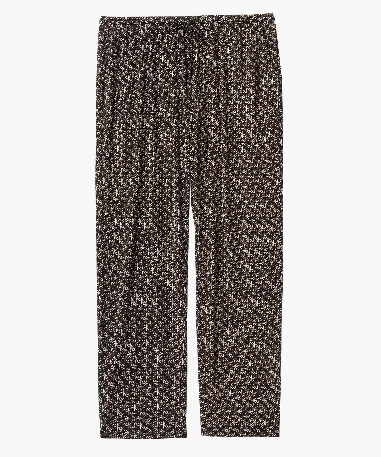 Pantalon de pyjama femme grande taille en jersey imprimé imprime | GEMO