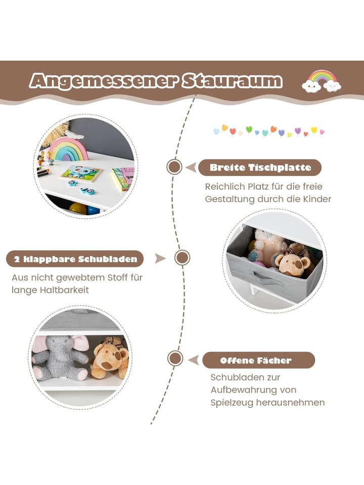 COSTWAY Kindertisch Set ab 3 Jahren in Grau günstig kaufen onesize