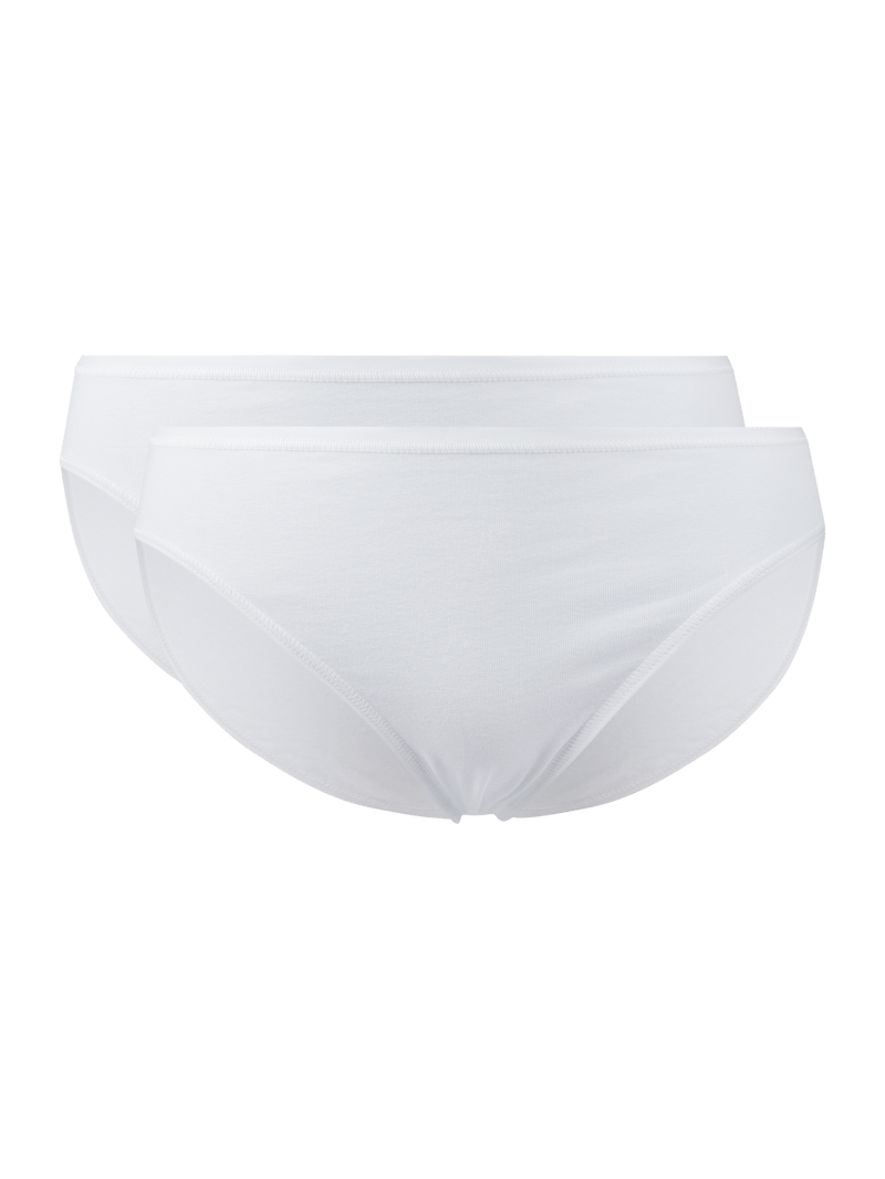Slip mit Stretch-Anteil im 2er-Pack in weiß