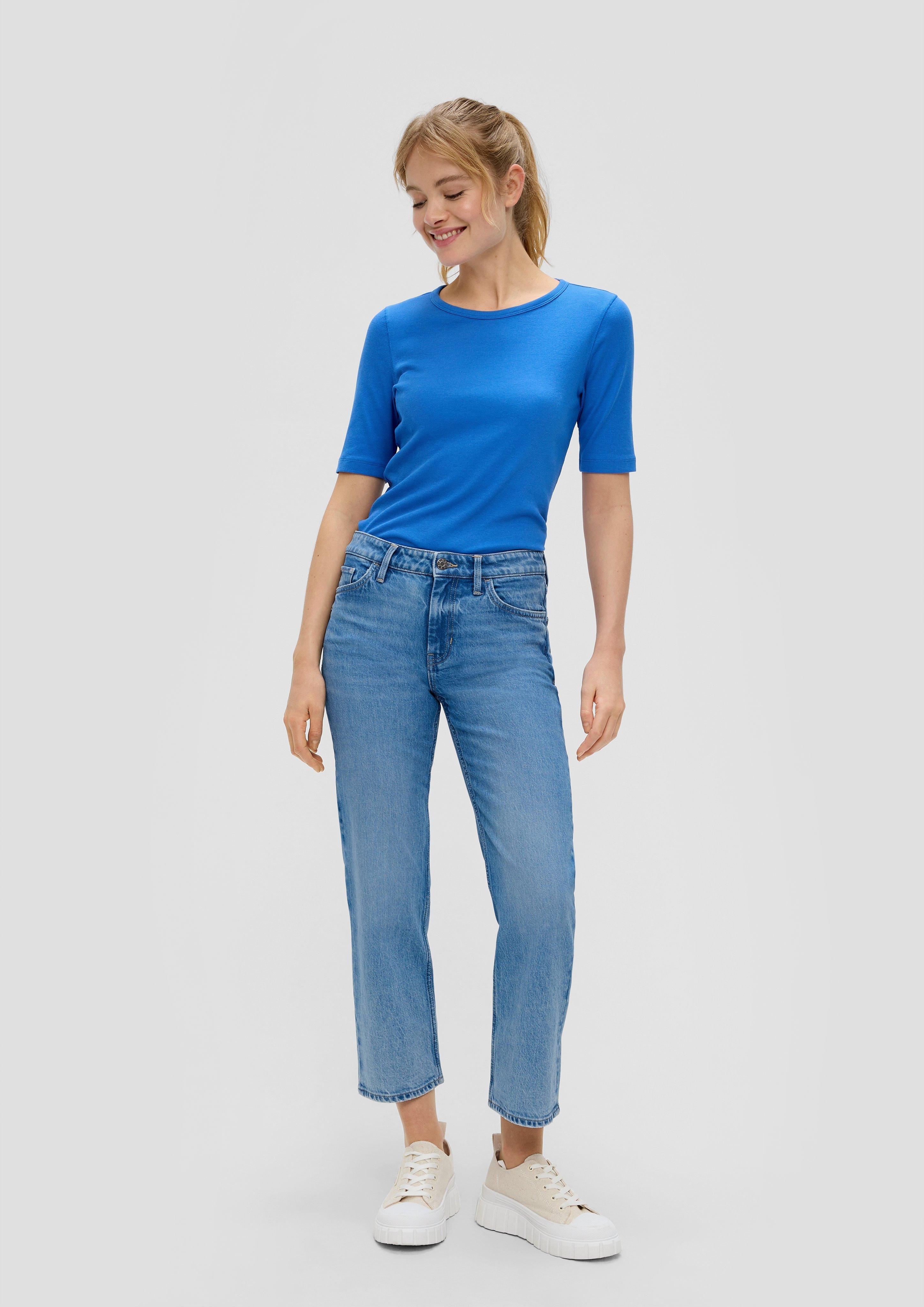 360° Denim / Cropped Jeans Karolin / Regular Fit / Mid Rise / Straight Leg / All-over-Muster  2143851-54Z2