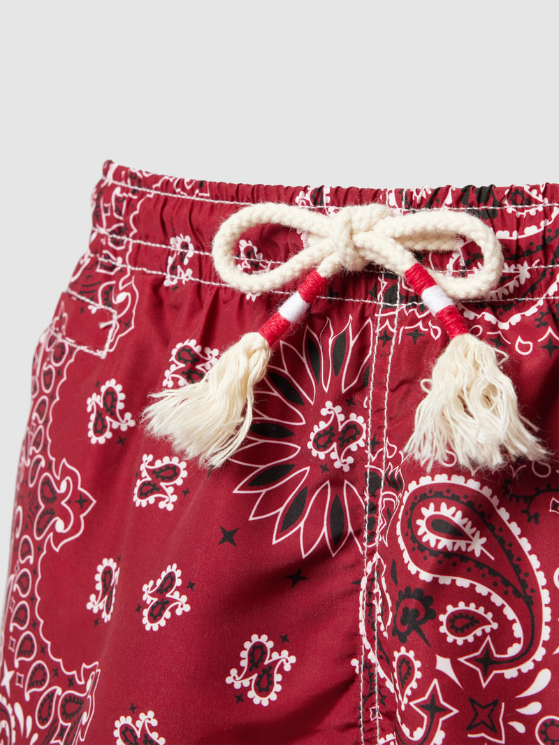Badehose mit Allover-Print Modell 'CAPRESE' in bordeaux rot