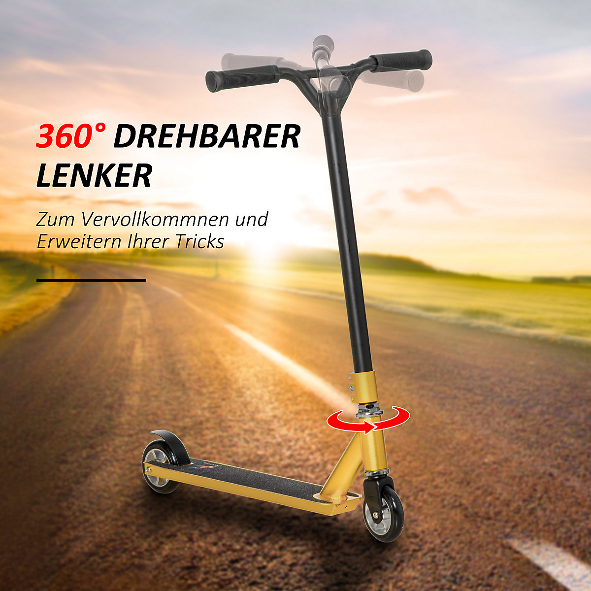 Stuntscooter mit dem 360° drehbaren Lenker