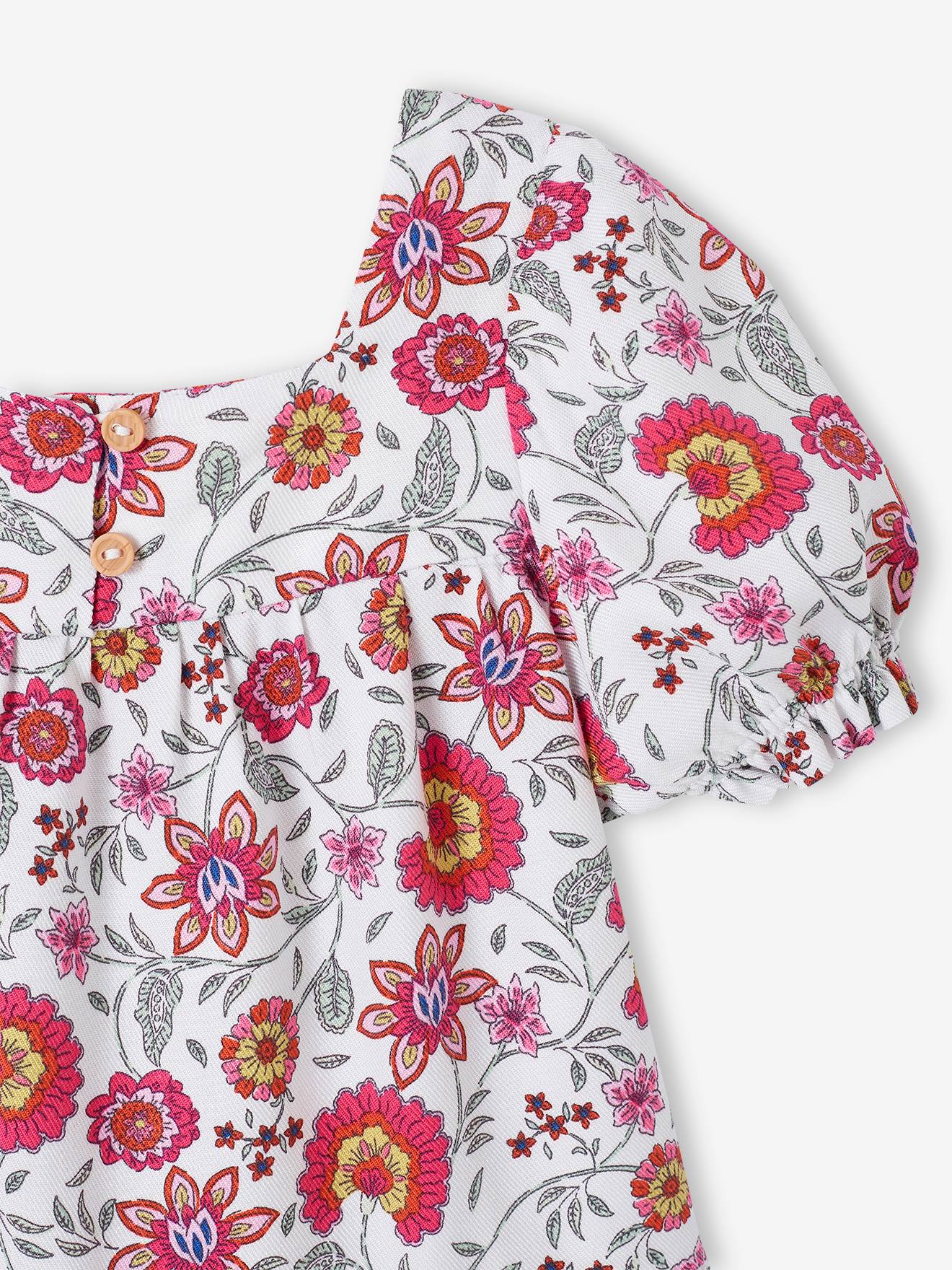 Vertbaudet Baby Kleid mit Blumen - wollweiß