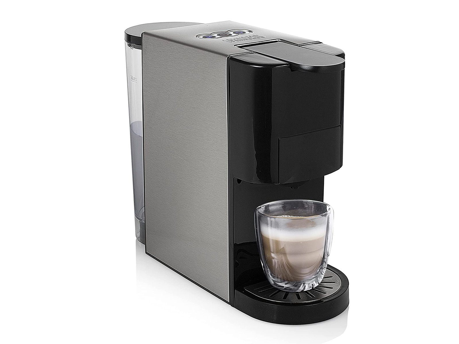 PRINCESS Kapselmaschine, 5in1 für Kaffee-Pulver Kapseln & ESE Pads kleine 1 Tassen Pad-Maschine